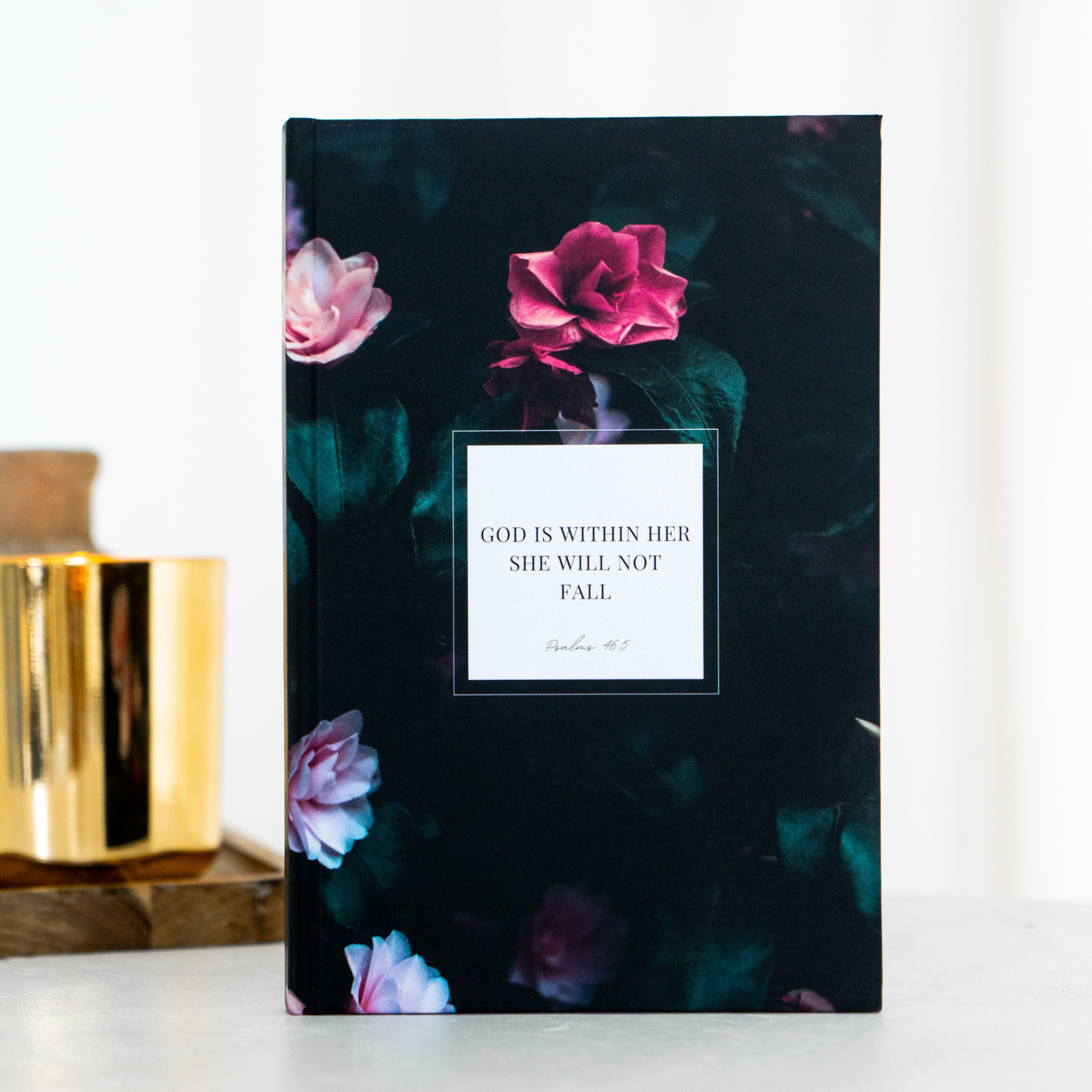 Floral "She Will Not Fall" Classic Journal