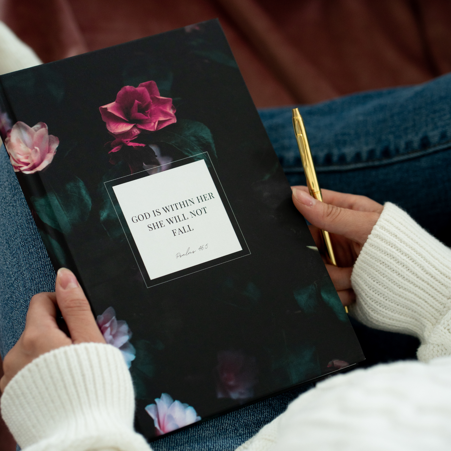 Floral "She Will Not Fall" Application Study Journal