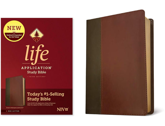 NIV Life Application Study Bible, Third Edition (LeatherLike, Brown/Mahogany, Red Letter)