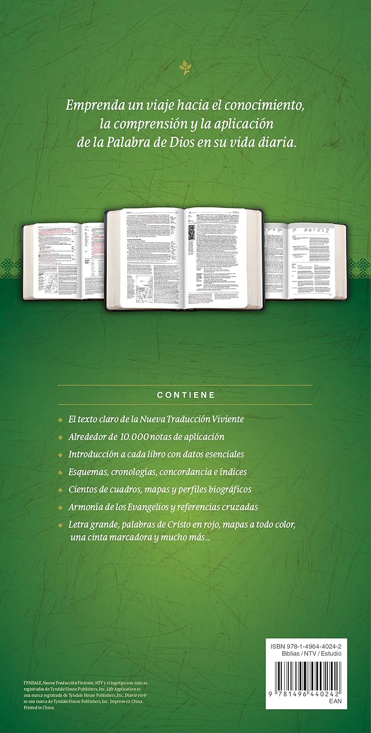 Biblia de estudio del diario vivir NTV, letra grande (Tapa dura de tela, Gris, Letra Roja) (Spanish Edition)