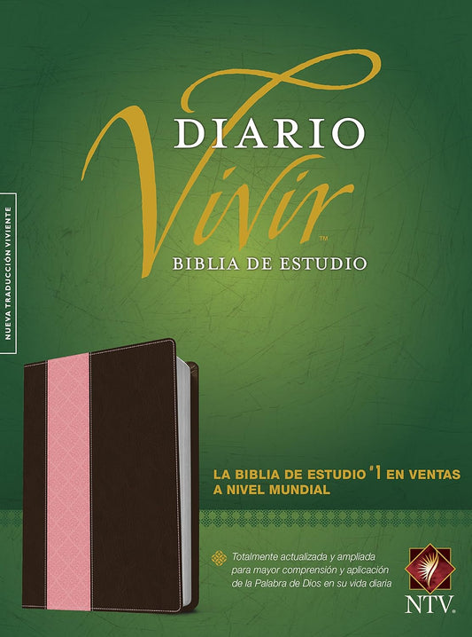 Biblia de estudio del diario vivir NTV (SentiPiel, Café/Rosa, Letra Roja) (Spanish Edition)